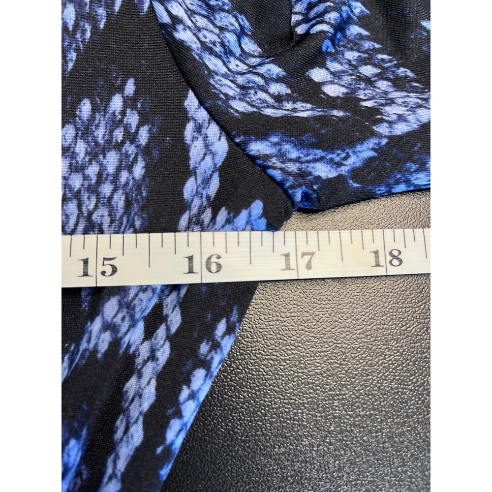 DANIELLE BERNSTEIN Who Wore What Blue Snake Print Long Sleeve Mini Dress Size M - Picture 4 of 8